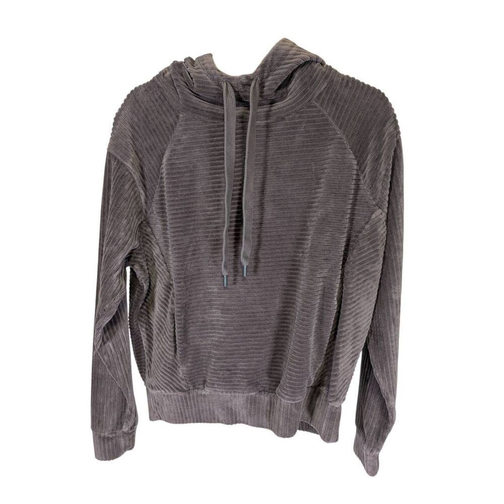 Zella Plush Corduroy Hoodie Grayish Women's Size S